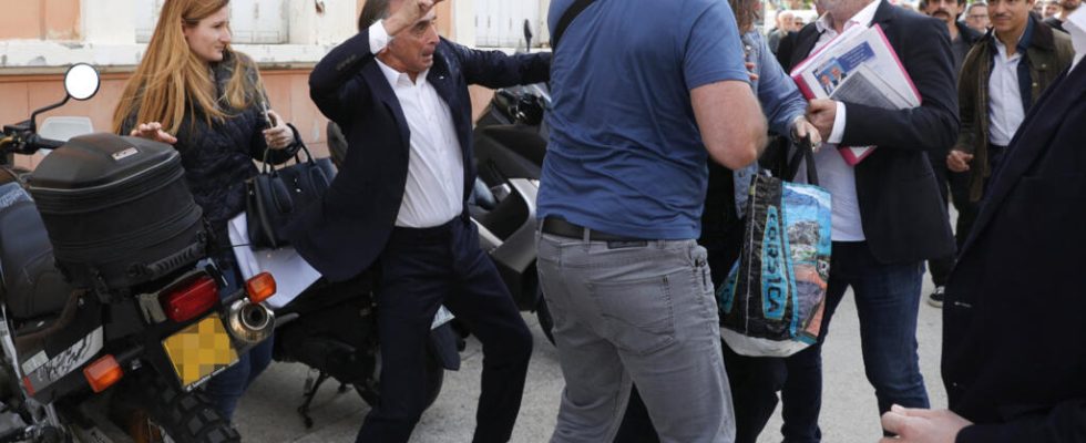 Eric Zemmour attacks a protester in the streets of Ajaccio