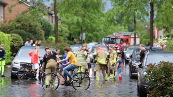 Flooded streets and fallen trees due to heavy thunderstorms