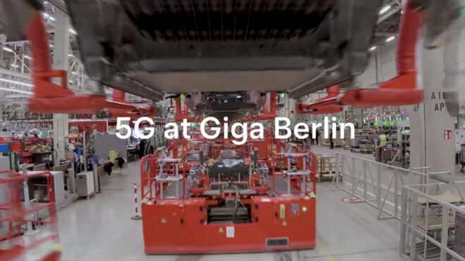 Tesla shared a 5G video from its Germany factory