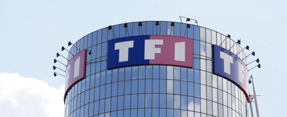 demonstration in front of TF1 headquarters during the broadcast of