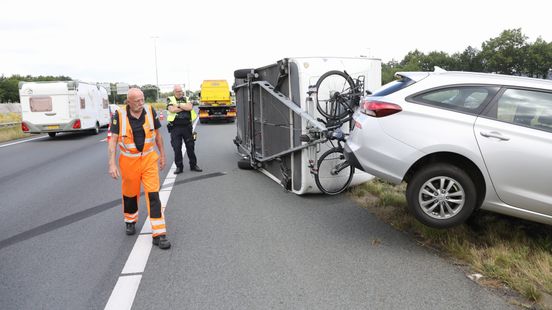 112 news Caravan on its side on A1 Drunk