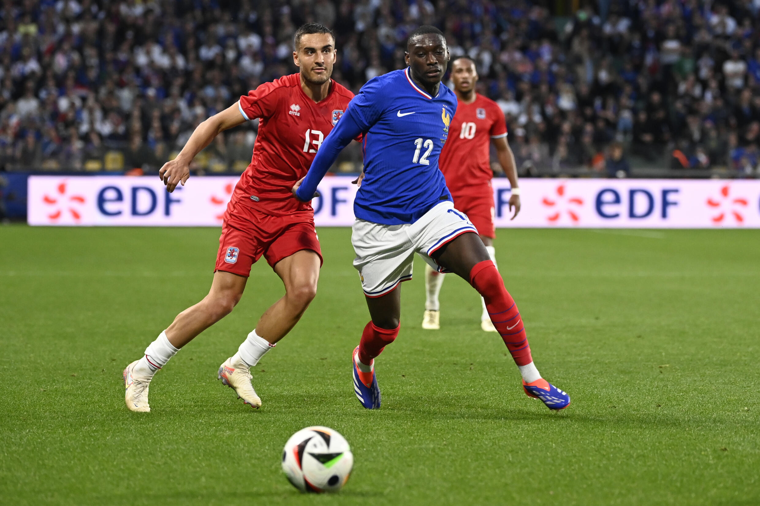 French striker Randal Kolo Muani against Luxembourg, June 5, 2024 in Metz