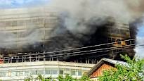 Did a fire destroy a military engineering company in Moscow