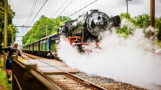 Steam train attracts a lot of attention during the celebration