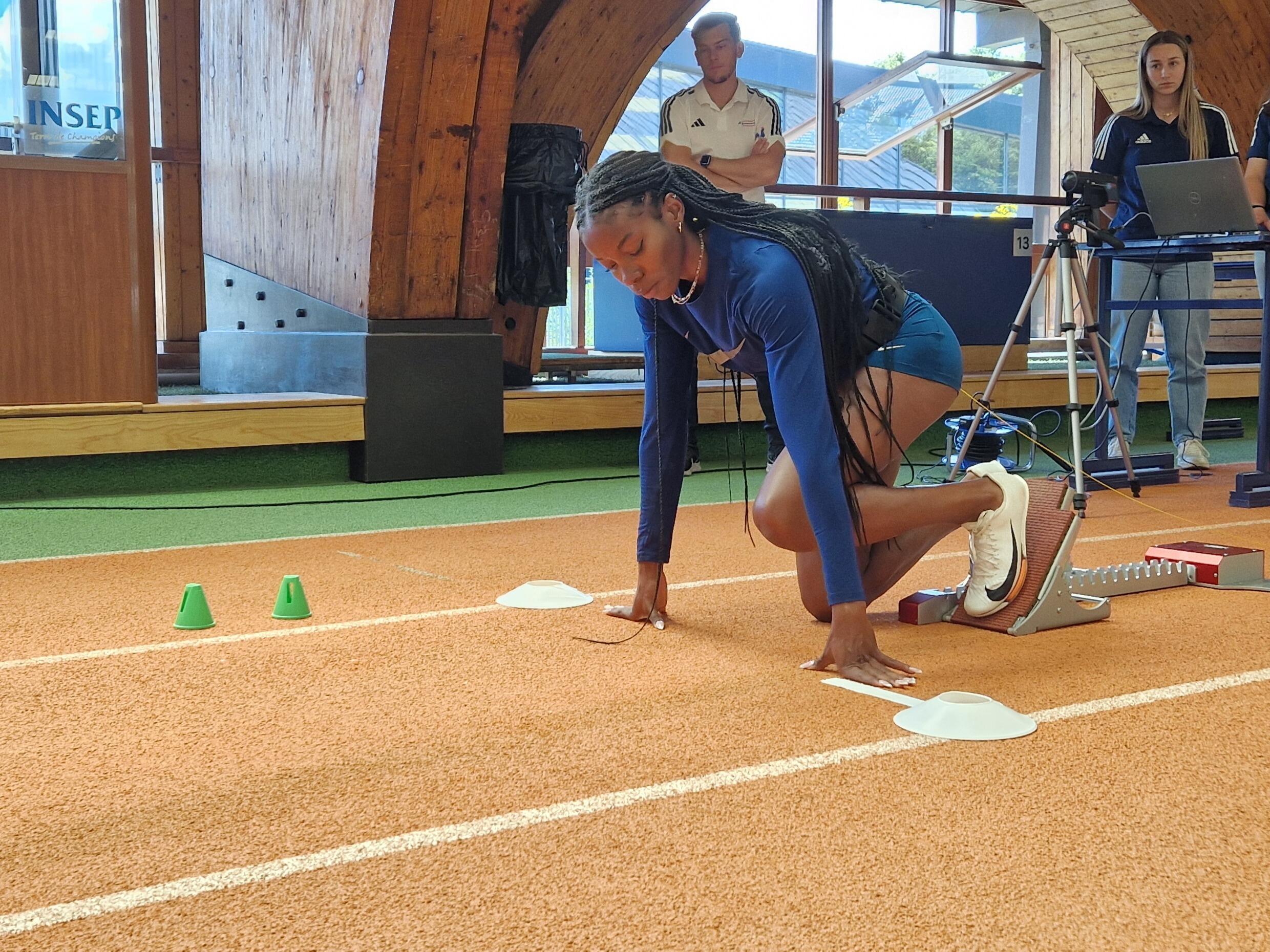 French sprinter Gemima Joseph, qualified for the 2024 Olympics, is working with scientists from INSEP.