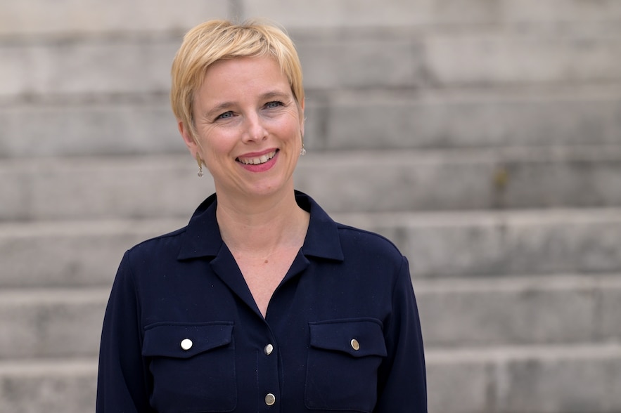 Clémentine Autain, elected deputy of the New Popular Front, arrives at the National Assembly for the welcome day, July 1, 2024 in Paris