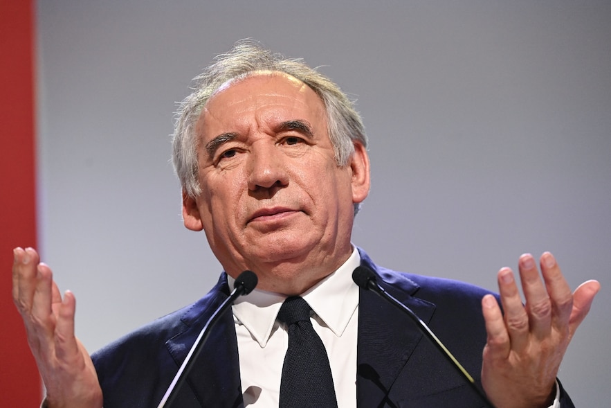 MoDem President Francois Bayrou, during the party congress, March 24, 2024 in Blois