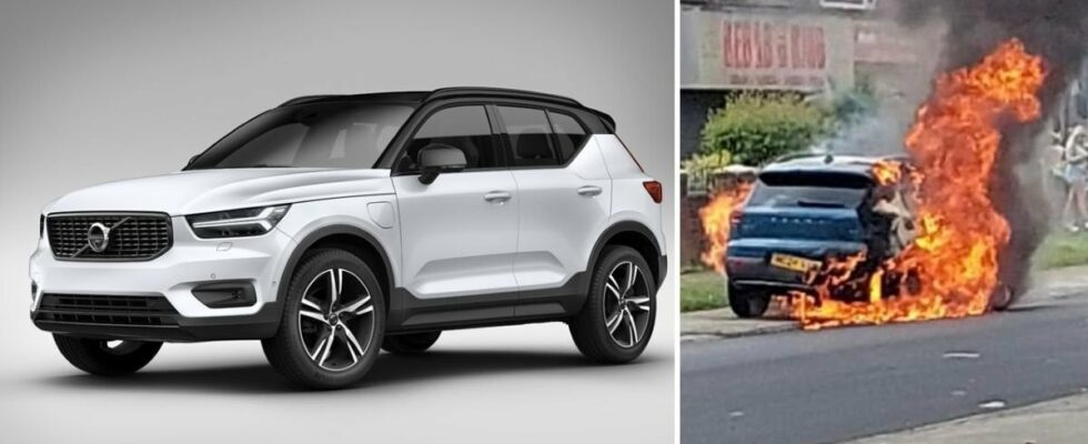 Explosive fire in a brand new Volvo hybrid with