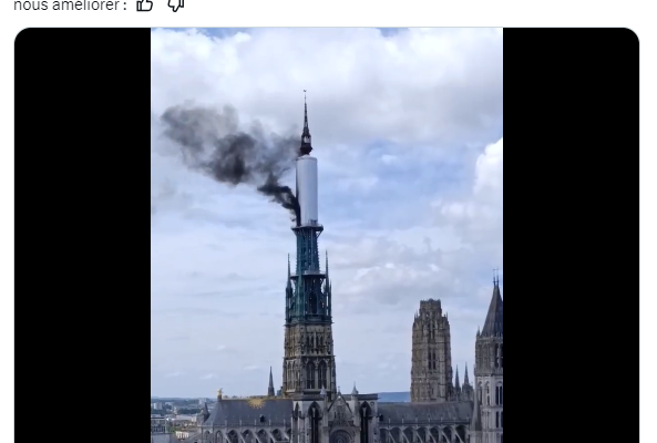 Images of the fire at Rouen Cathedral hijacked by far right