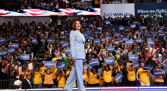 Kamala Harris rides momentum for her candidacy with rally in