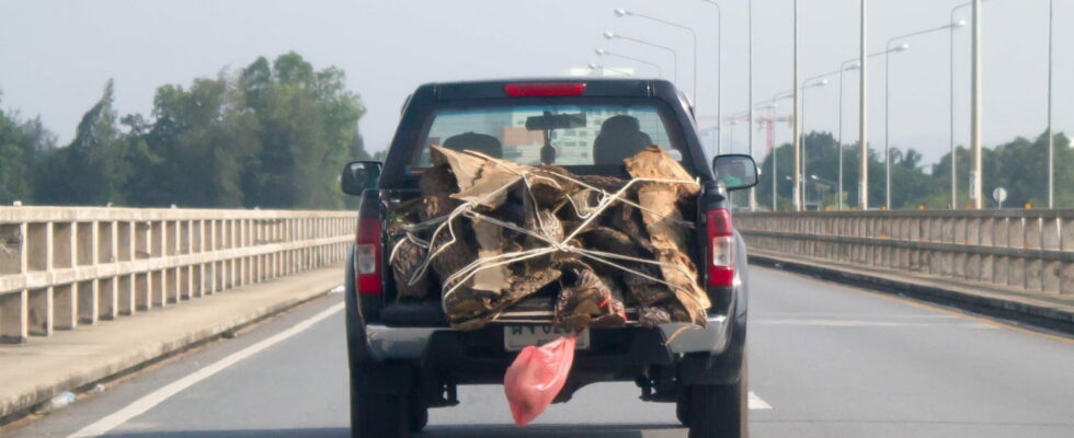 Many French people go on holiday with an over loaded car