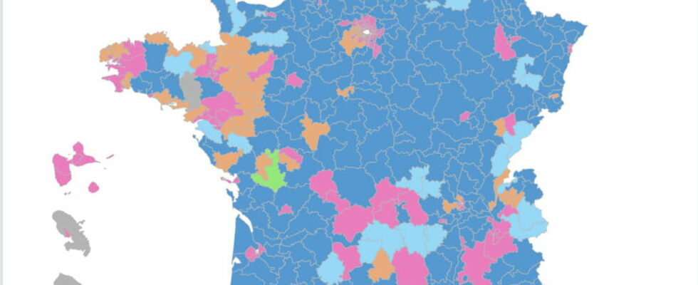 Map of legislative election results first round scores by constituency