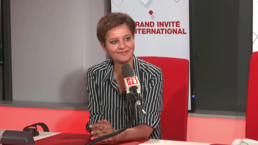 Najat Vallaud-Belkacem, former minister, president of France terre d'asile, in the RFI studio on July 9, 2024.