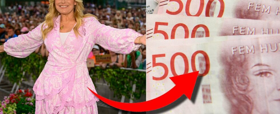 Thats how much Pernilla Wahlgrens dress in Allsang cost