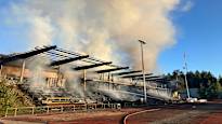 The grandstand at Gnistans home stadium was destroyed by fire