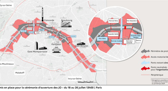 The security perimeter for the opening ceremony is deployed around