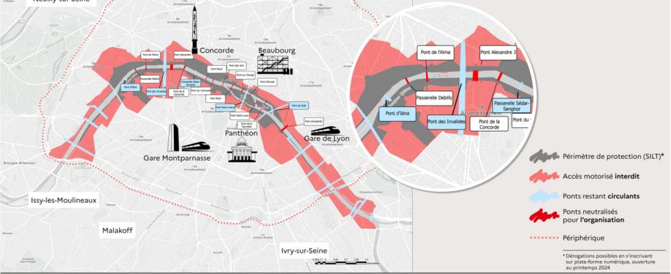 The security perimeter for the opening ceremony is deployed around