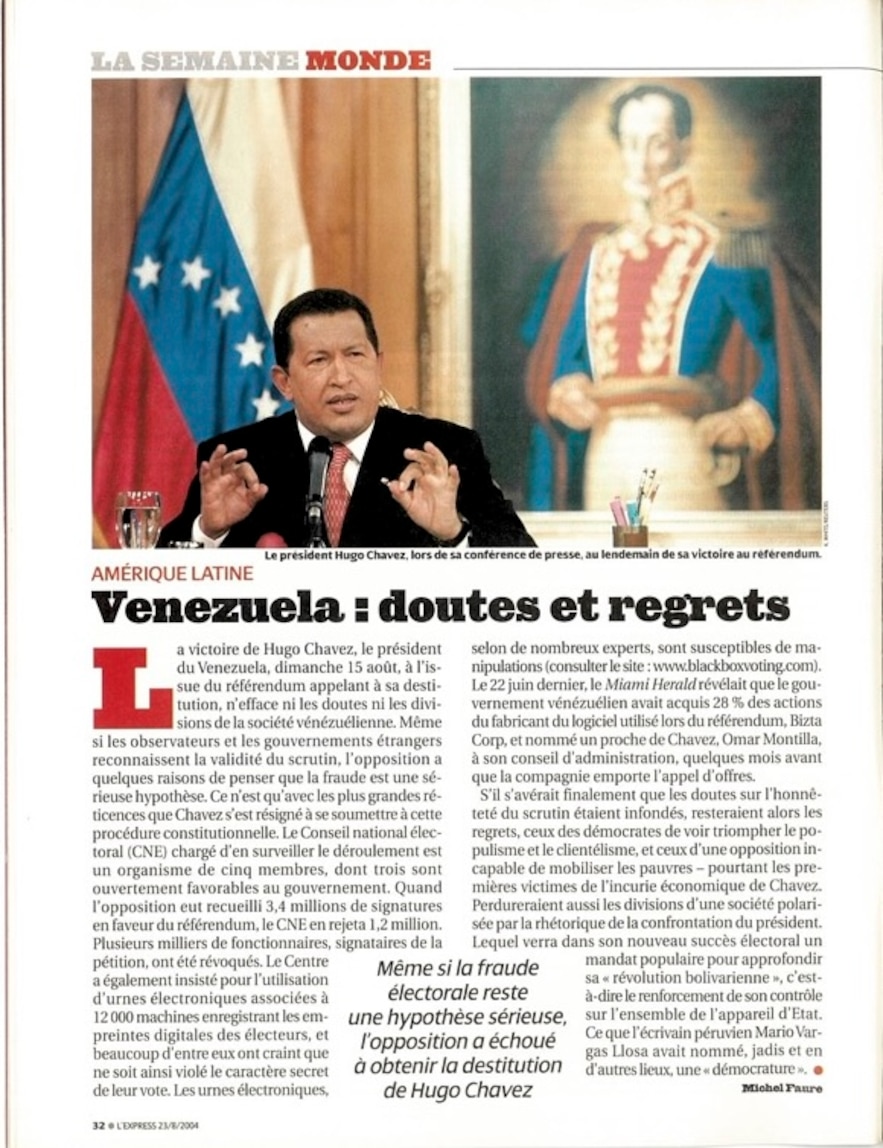 Article on the political situation in Venezuela following the referendum of August 15, 2004.