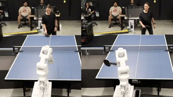 Google DeepMind develops a table tennis playing robot Video