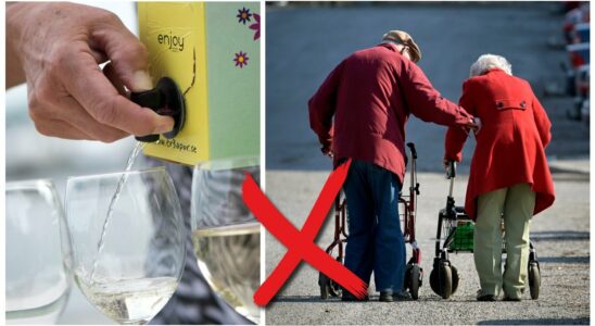 Here pensioners are denied a glass of wine with their