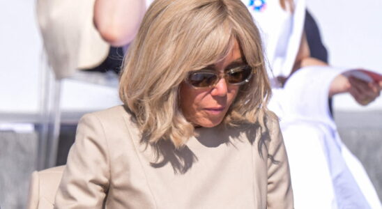 In the stands of the Olympic Games Brigitte Macron looks