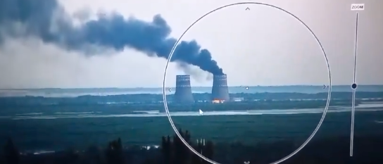 Nuclear power plant burns in Zaporizhzhya Ukraine