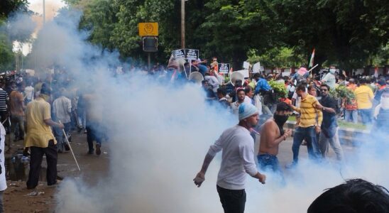 Police fired tear gas at a protest against violence against