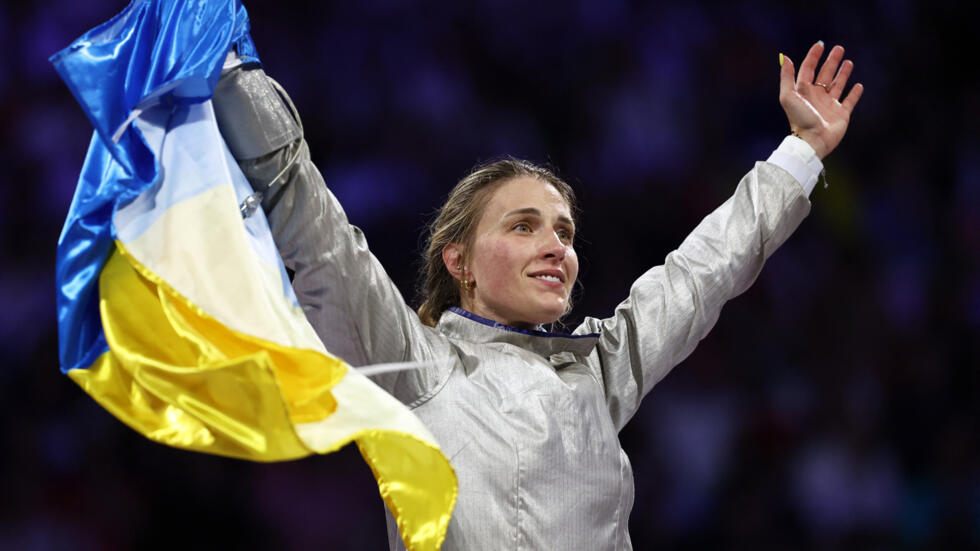 Ukraine's Olga Kharlan after her victory in the women's sabre team gold medal match between South Korea and Ukraine at the Paris 2024 Olympic Games at the Grand Palais on August 3, 2024. (Illustration image)