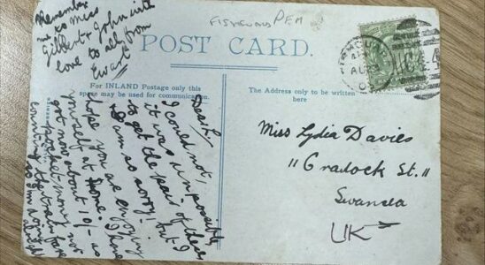 Postcard sent in Wales in 1903 delivered 121 years later