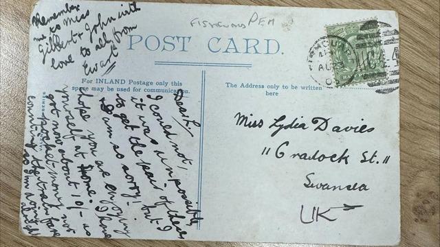 Postcard sent in Wales in 1903 delivered 121 years later