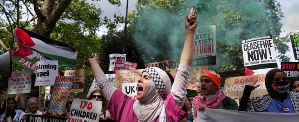 Pro Palestinian protesters in London demand embargo on arms sales to