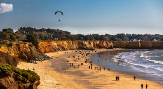 This French beach with its unique ochre cliffs is a