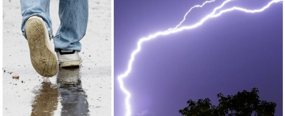 Three people were struck by lightning on the soccer field