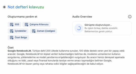 AI powered Google NotebookLM also opened in Turkey