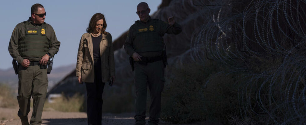 Kamala Harris promises firmness during trip to border with Mexico