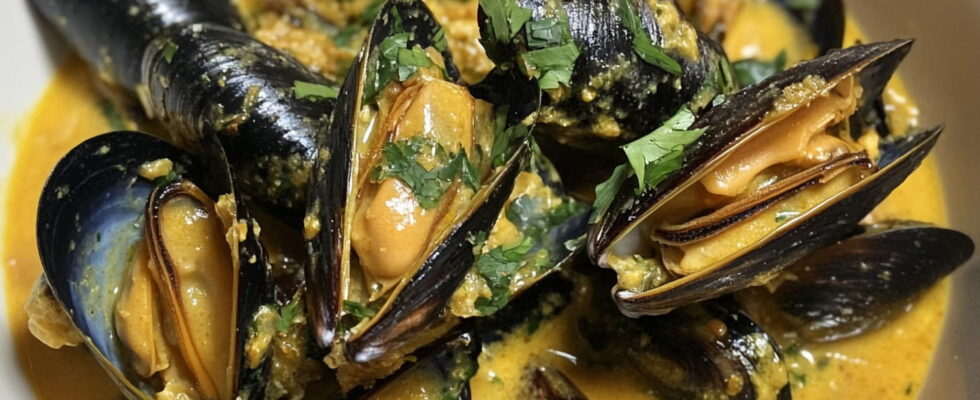 This is the best recipe for mussels with curry it