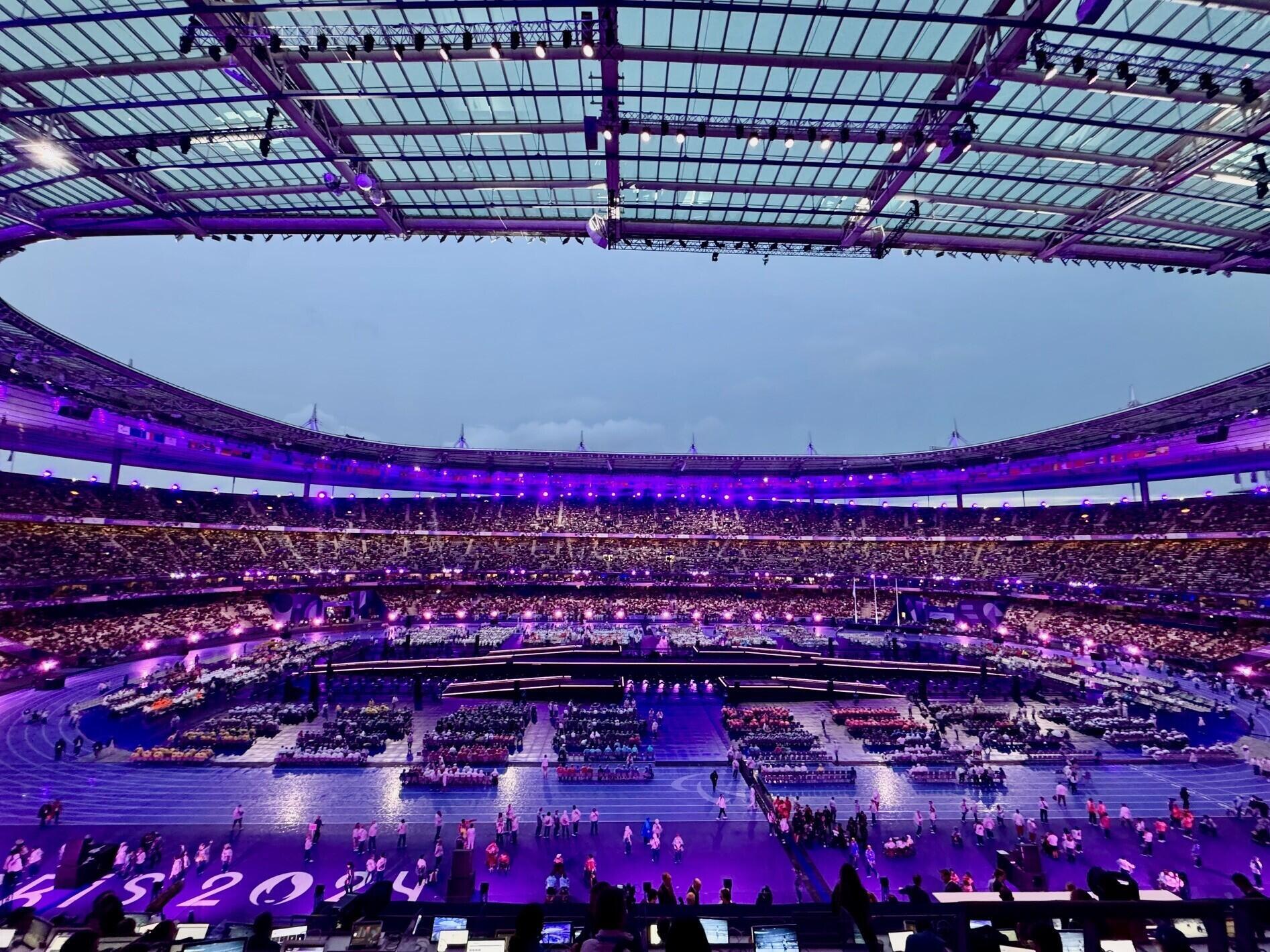 The Stade de France a few minutes before the kick-off of the closing ceremony of the Paralympic Games, on September 8, 2024.